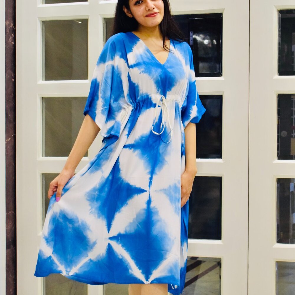 BRAND NEW Hand dyed Rayon beach coverup Resort wear Handmade Kaftan